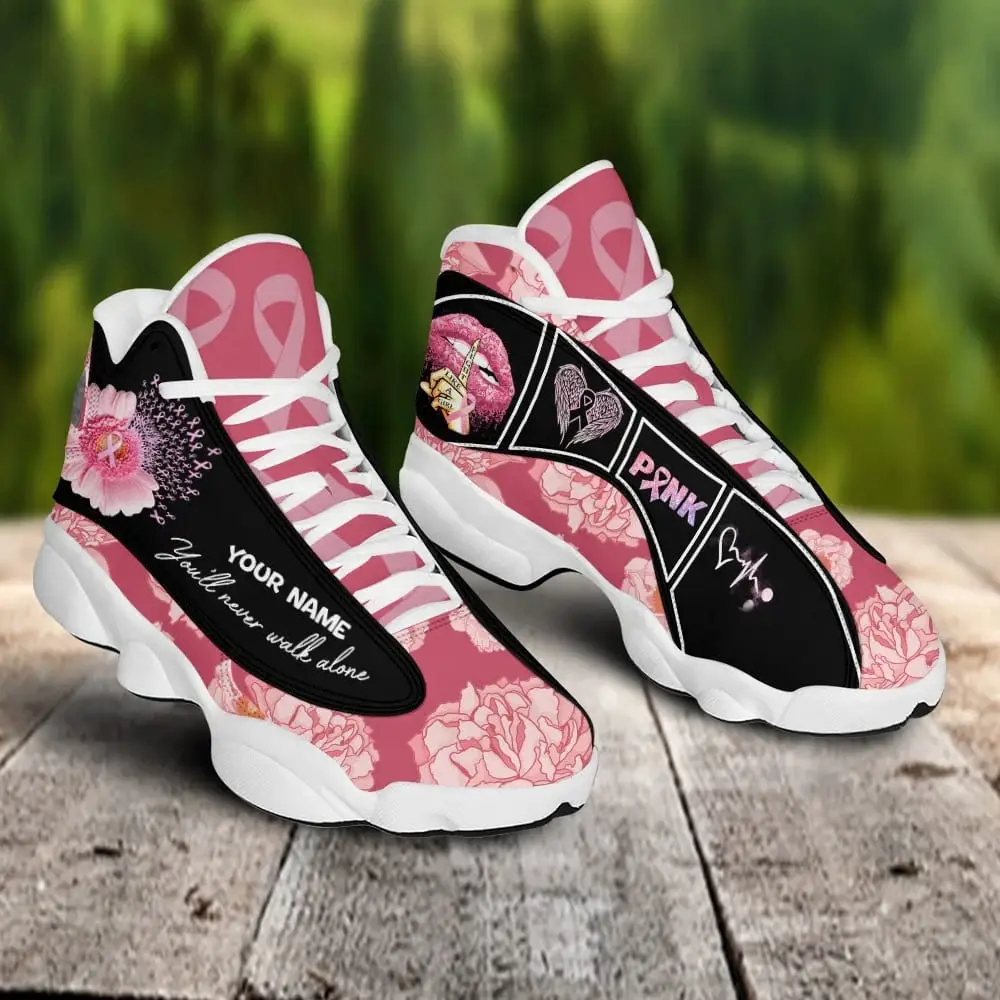 Breast Cancer You'll never walk alone Flower custom name JD13 Shoes Breast Cancer You'll never walk alone Flower custom name JD13 Shoes - Image 1