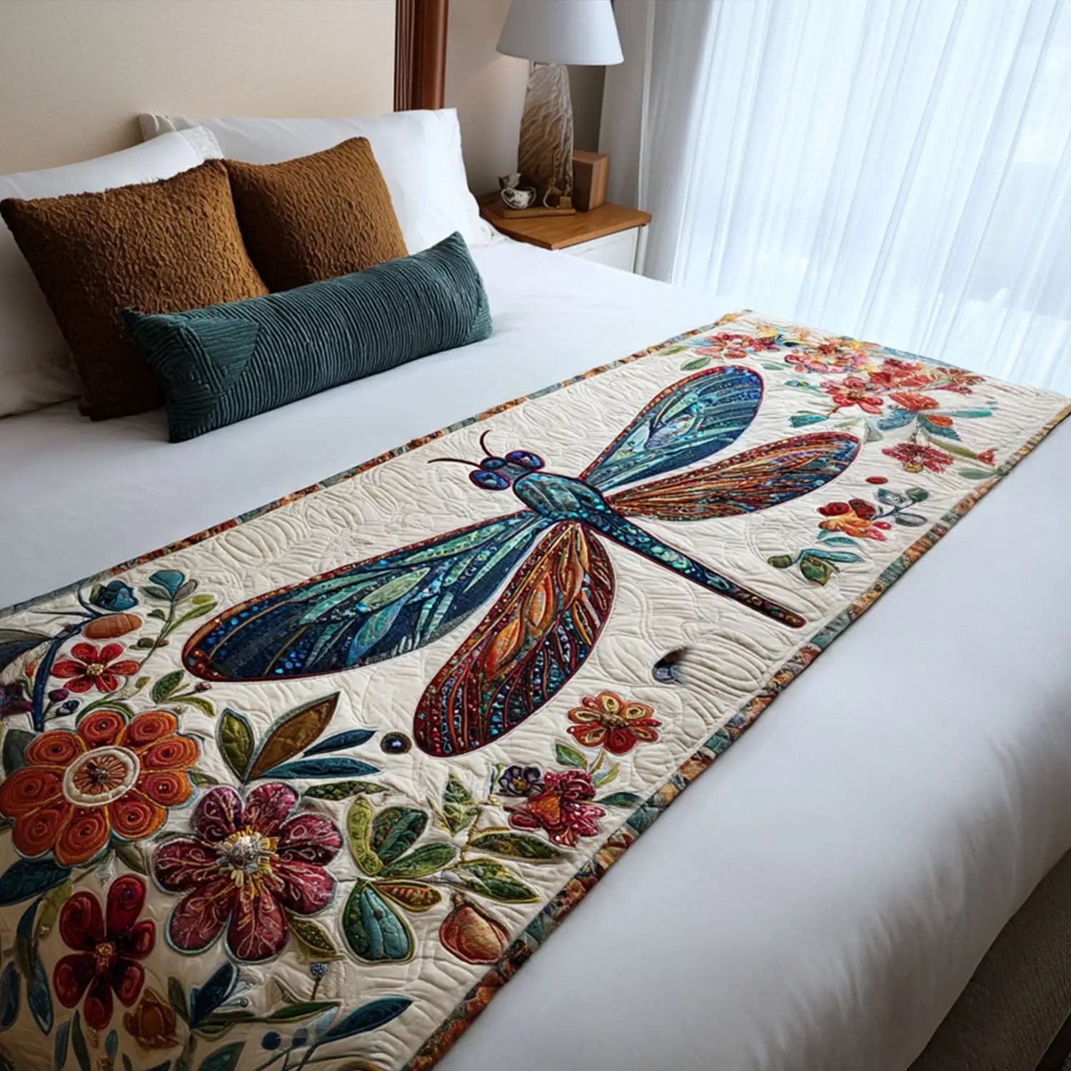 Breeze of Wings Quilted Bed Runner Breeze of Wings Soft Nature Gift