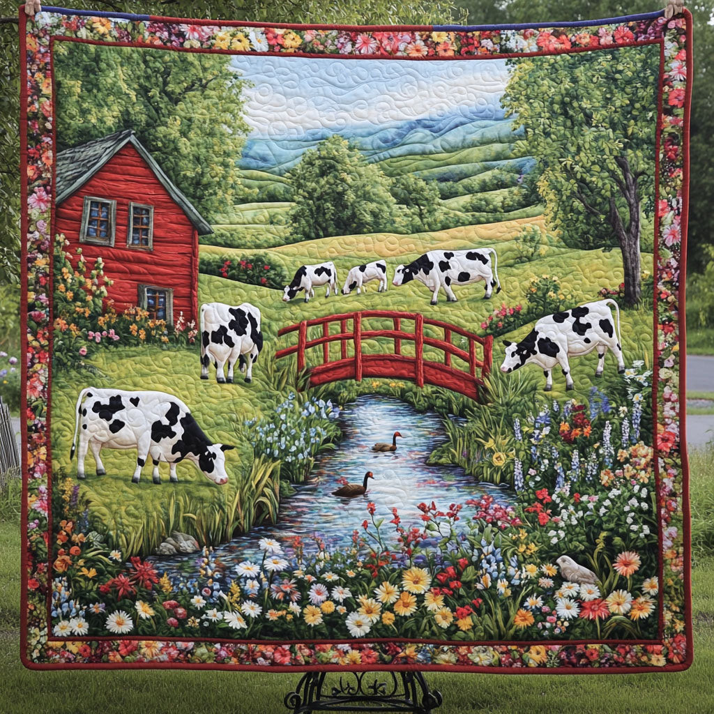 Bridge Over Meadows Quilted Blanket Winter Decor Blanket Cowboy Theme Gifts