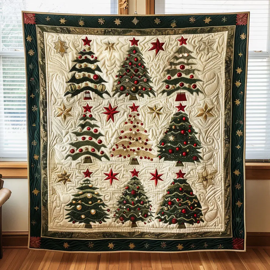Bright Pine Quilt Premium Quilt Blanket Gift for Cozy Winter Nights