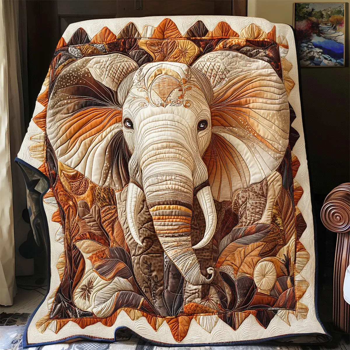 Brown Elephant Quilt Blankets Throws And Blankets Best Gift For Mothers On Mother'S Day