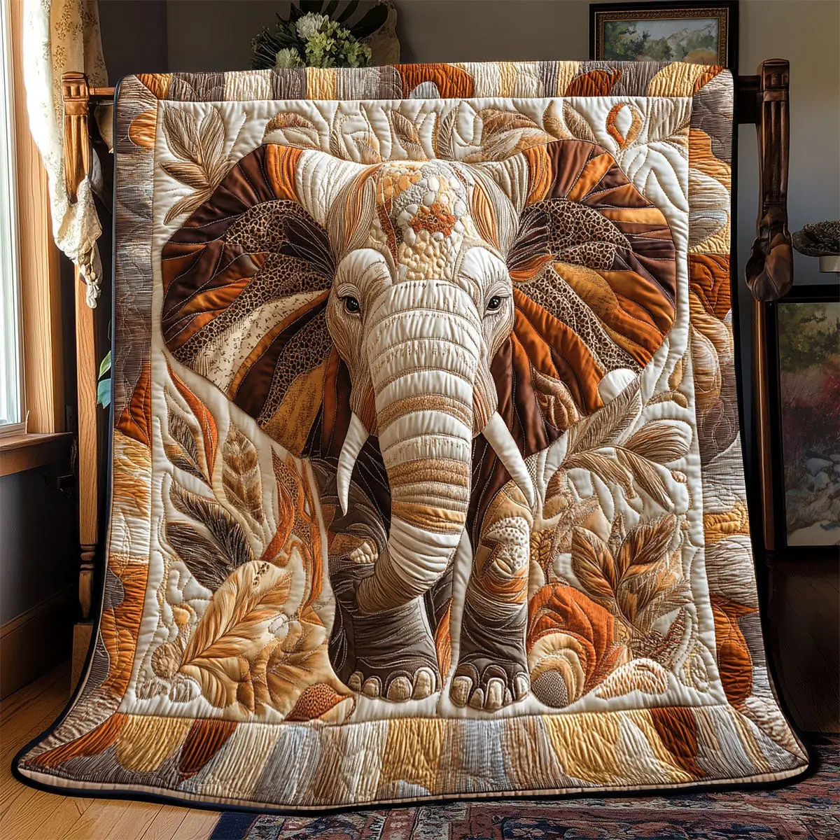 Brown Elephant Quilt Blankets Throws And Blankets Mothers Day Gift For Friends