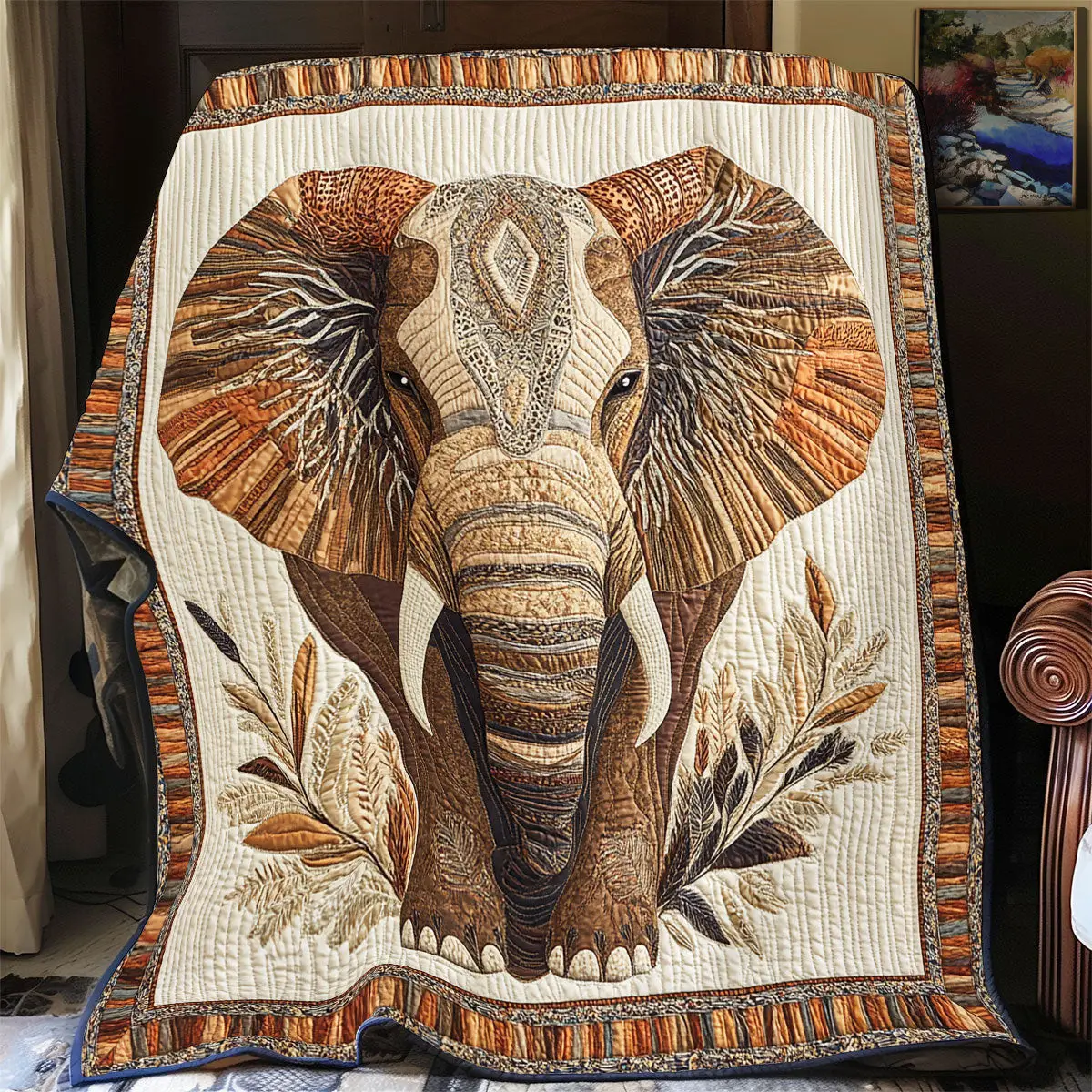 Brown Elephant Quilt Blankets Throws And Blankets Mothers Day Gift For My Daughter