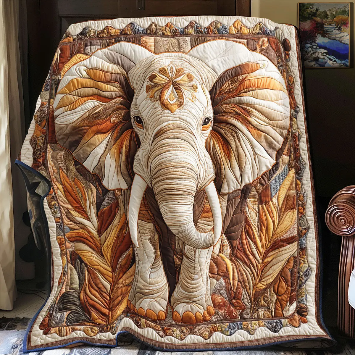 Brown Elephant Quilt Blankets Throws And Blankets Special Mothers Day Gift
