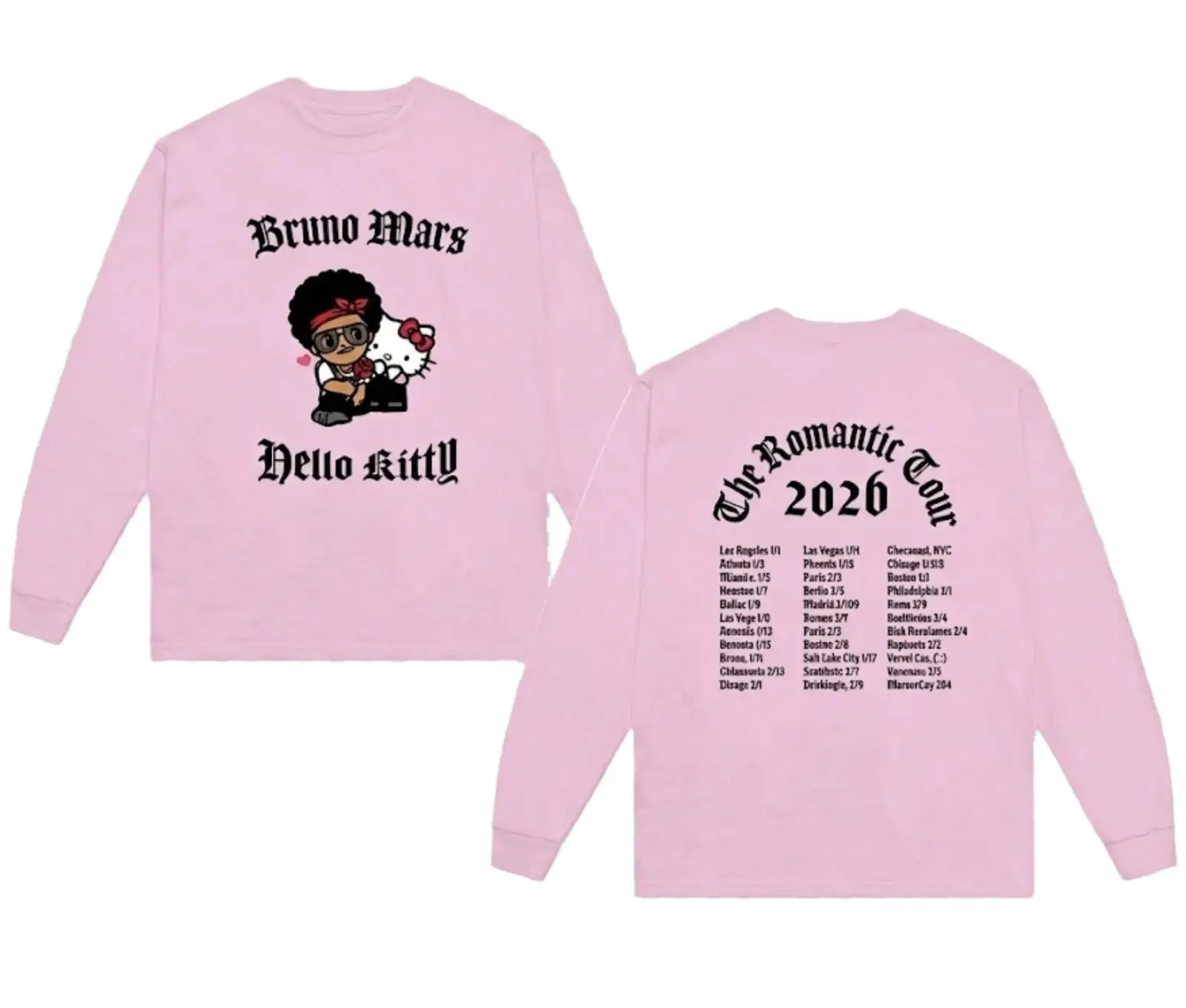 Bruno Mars Hello Kitty Sweatshirt The Romantic Tour 2026 Clothing Gift For Lover Music Bruno Mars Hello Kitty Sweatshirt The Romantic Tour 2026 Clothing Gift For Lover Music - Image 1