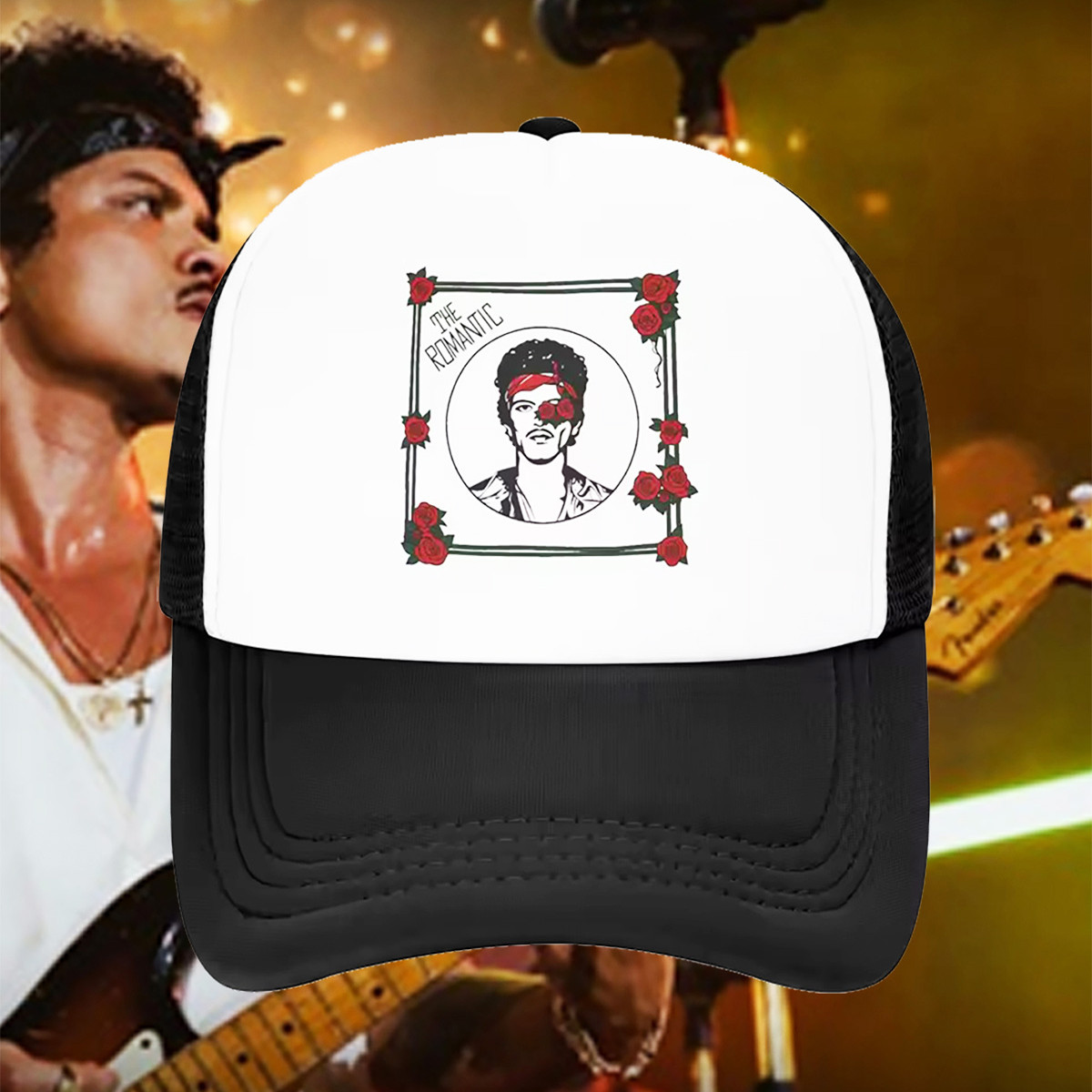 Bruno Mars Merch Roses Trucker Hat The Romantic Tour 2026 Concert Ball Cap Gift For Brother