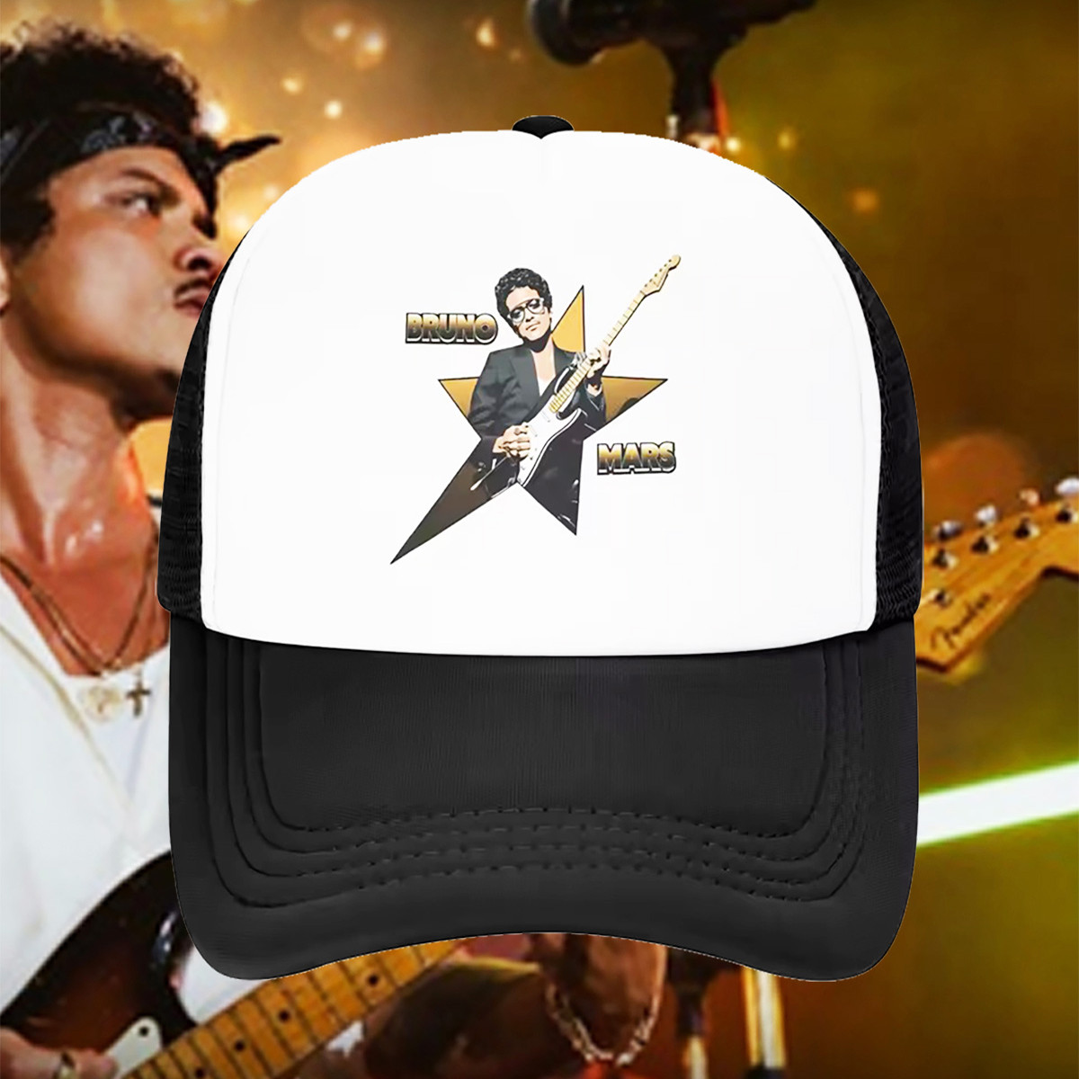 Bruno Mars Merch Trucker Bruno Mars Romantic Tour Ball Cap Gift For Father's Day