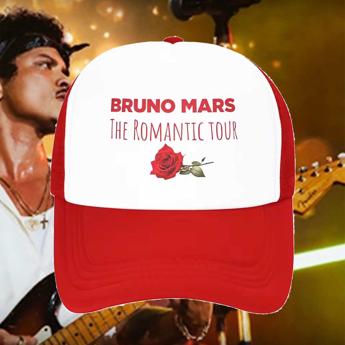 Bruno Mars Romantic Tour 2026 Trucker Hat Bruno Mars Song Cap Gift For Rap Music Lovers Bruno Mars Romantic Tour 2026 Trucker Hat Bruno Mars Song Cap Gift For Rap Music Lovers - Image 1