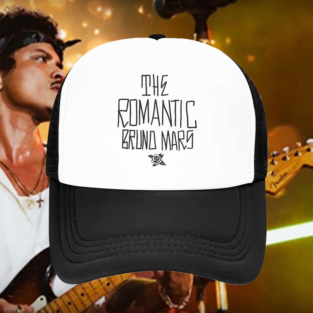 Bruno Mars Romantic Tour 2026 Trucker HatBruno Mars Song Ball Cap Gift For Women
