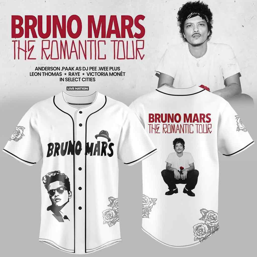 Bruno Mars x Hello Kitty Jersey Shirt The Romantic Tour 2026 Apparel Gift Ideas For Fans