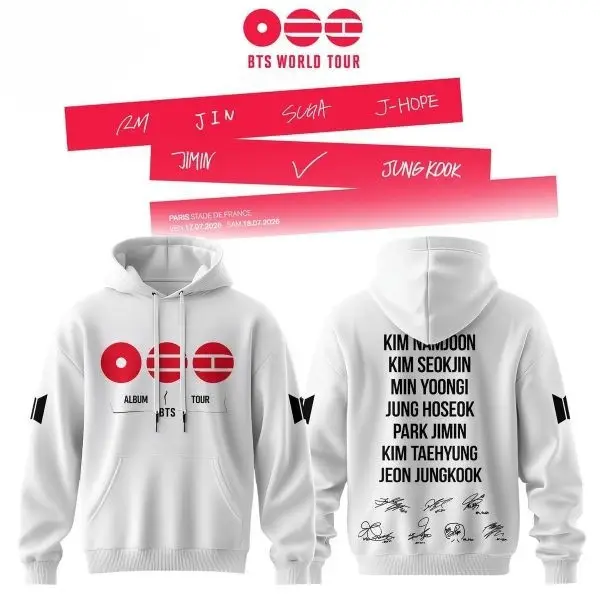 BTS 2026 World Tour Hoodie Album Tour BTS Top Concert Merch Gift For Army