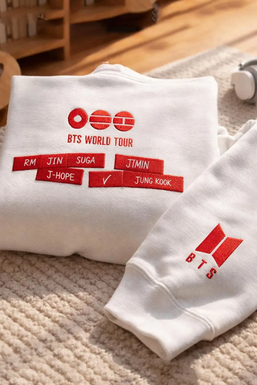 BTS ARIRANG Live Tour 2026 Embroidered Sweatshirt Bangtan Boys Clothes Gift For BTS Army