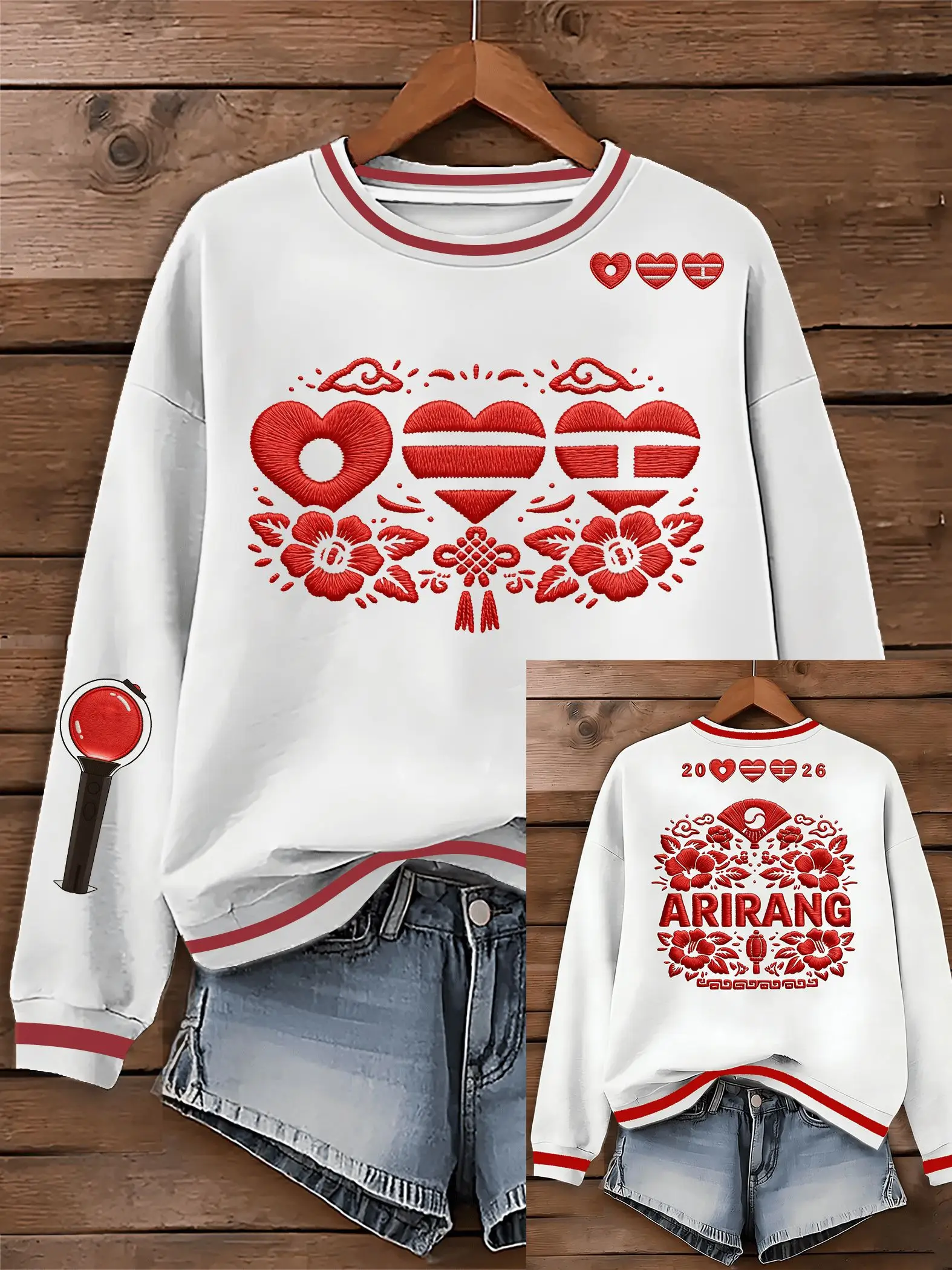 BTS Arirang Sweatshirt BTS Silhouette And Heart Crewneck Perfect For BTS Fans