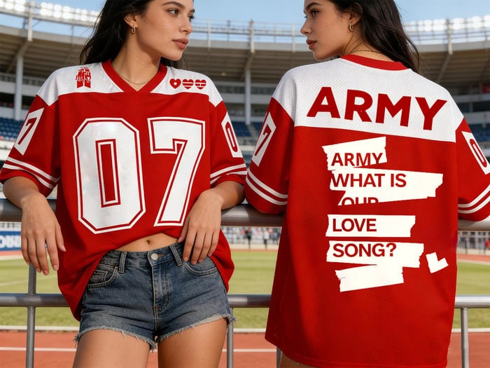 BTS Arirang Tour 2026 Merch Army What Is Your Love Song V Neck Jersey Special Kpop Gift