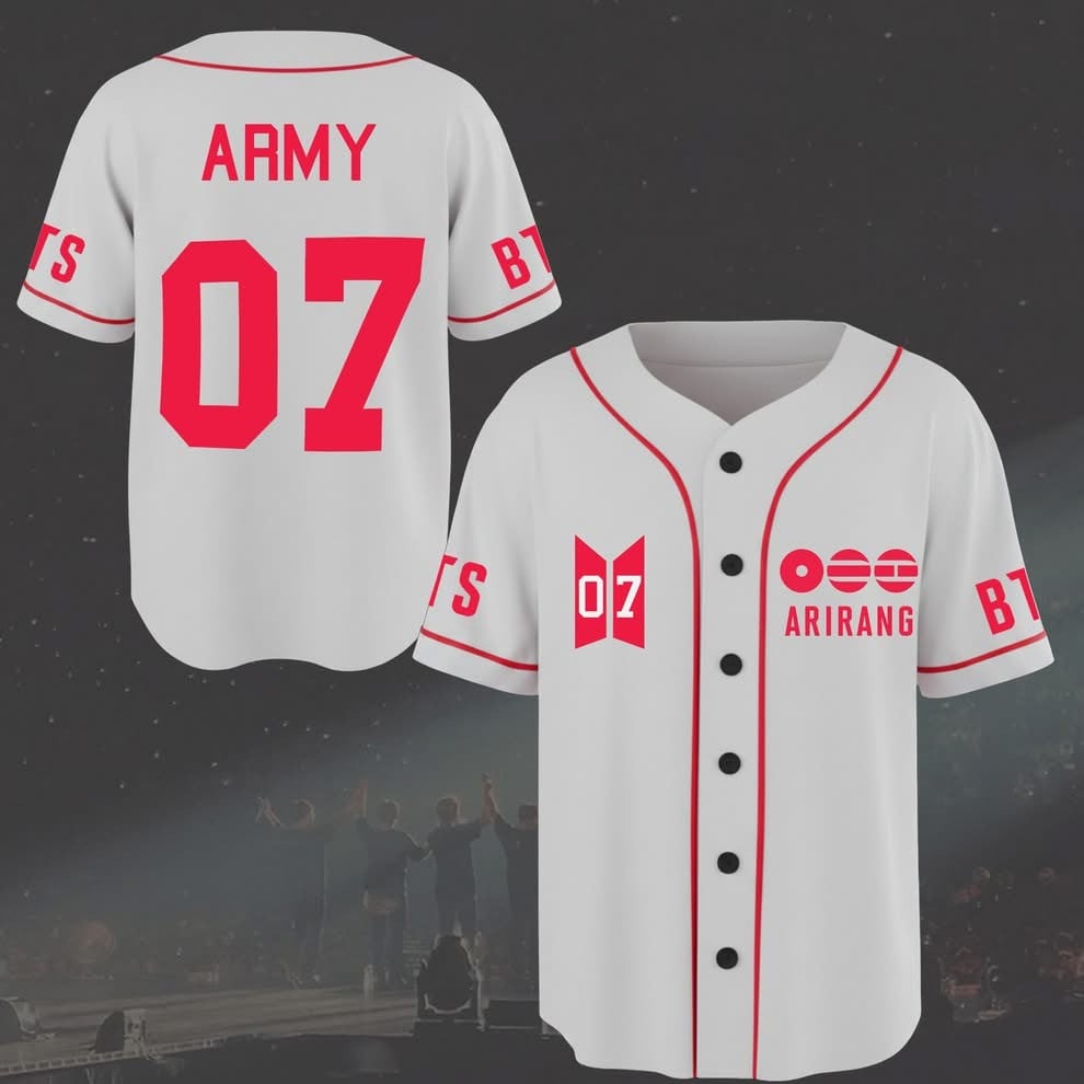 BTS Arirang World Tour White Baseball Jersey BTS Army Concert BTS World Tour 2026 Merch