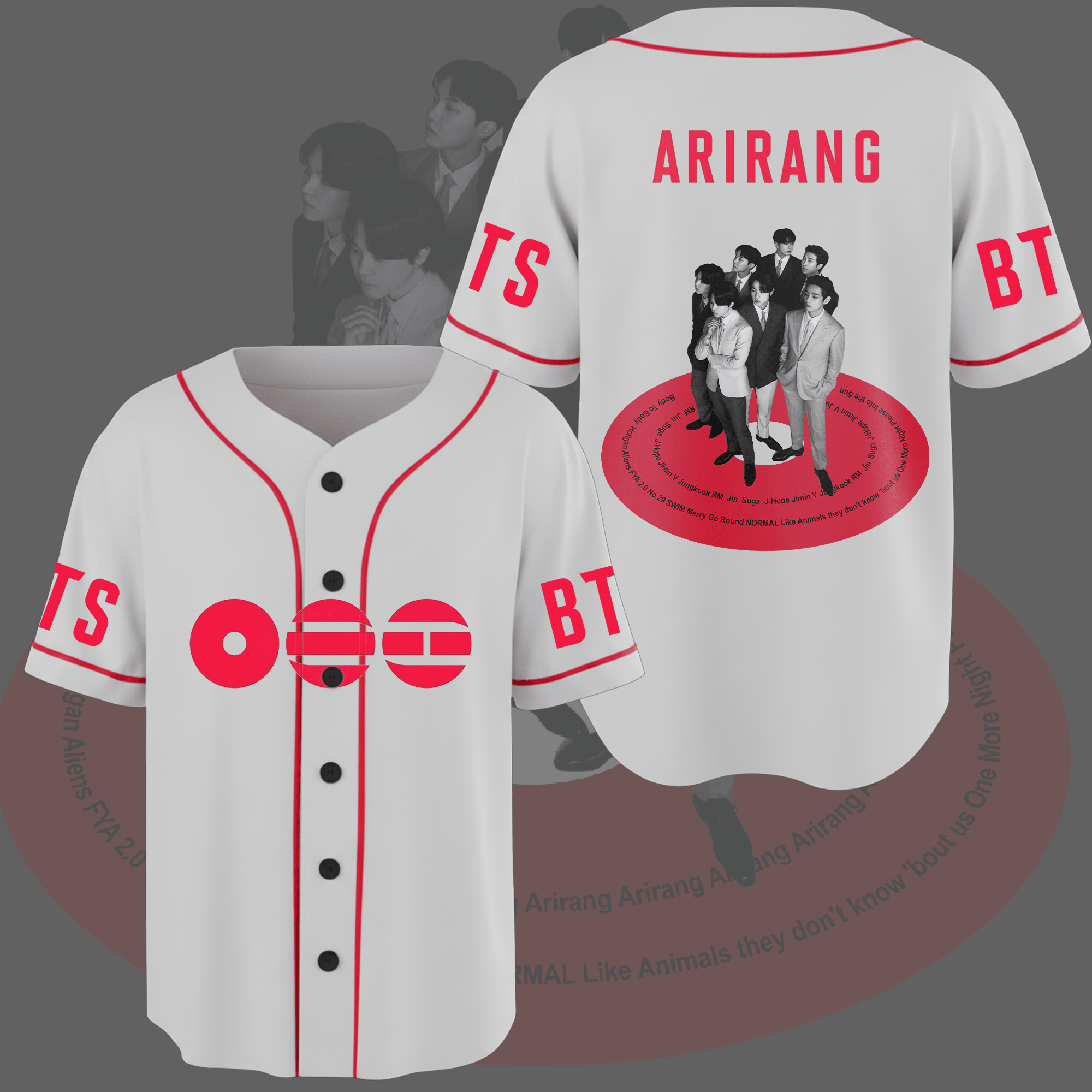 BTS Merch 2026 Arirang Baseball Jersey Arirang Tracklist Album BTS Jersey Gifts For Fans