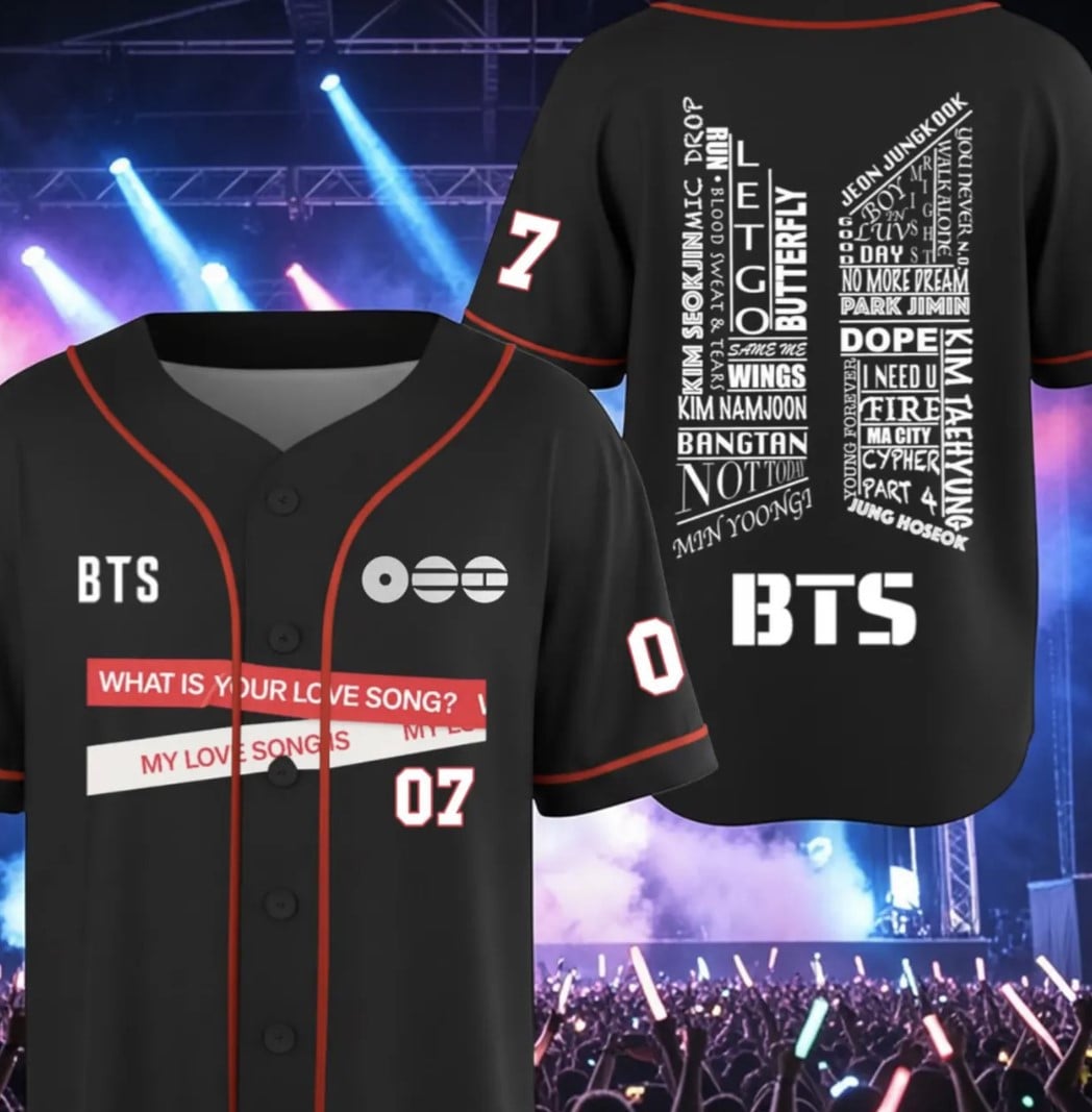 BTS Merch 2026 Arirang Baseball Jersey BTS What Is Your Love Songs Arirang World Tour Jersey