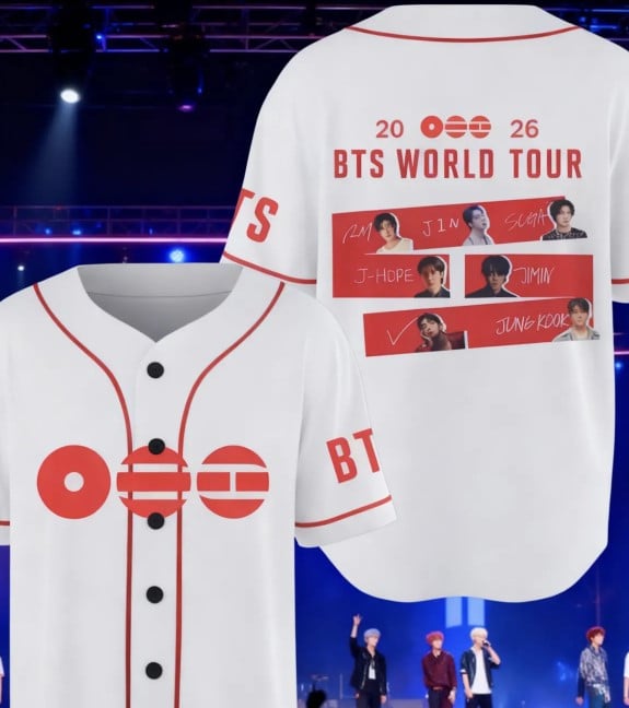 BTS Merch 2026 Arirang Baseball Jersey BTS World Tour 2026 We Are Back Shirt Gifts For Fans
