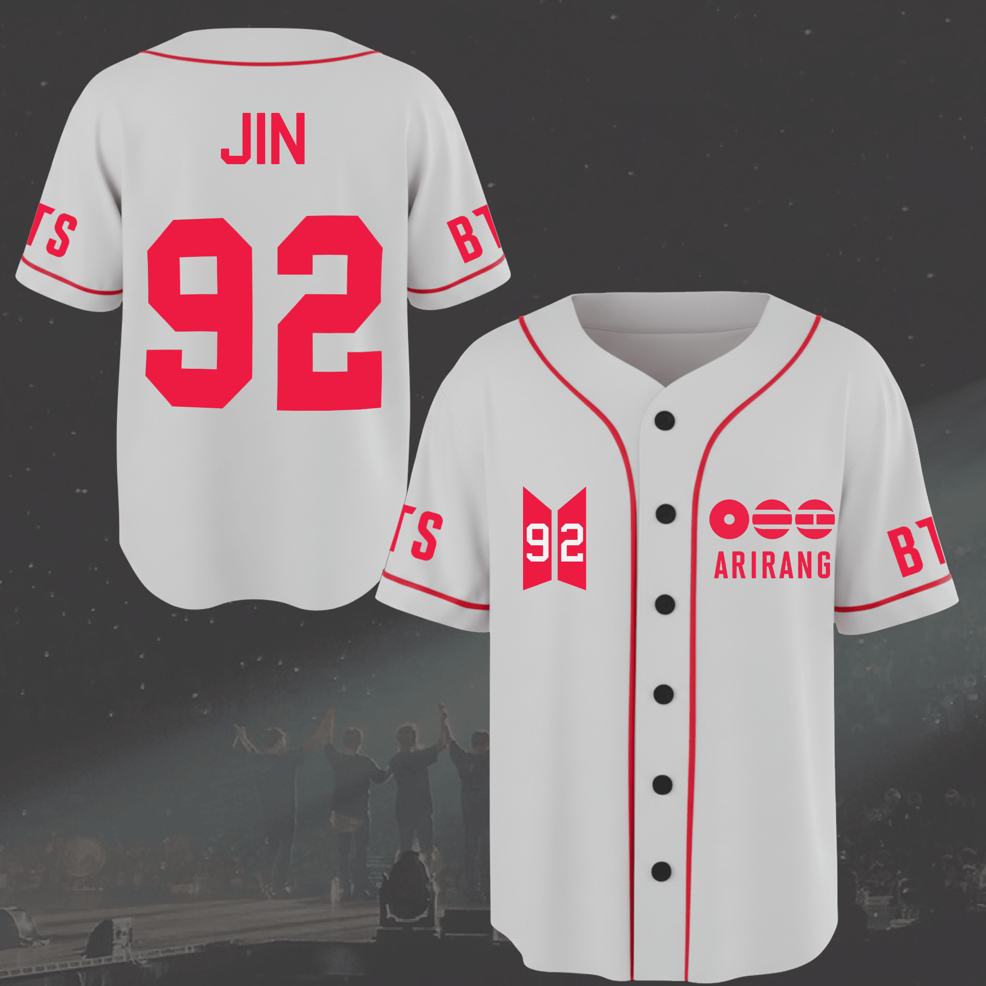 BTS Merch 2026 Arirang Baseball Jersey BTS World Tour Arirang White Jersey Kpop Gift Ideas
