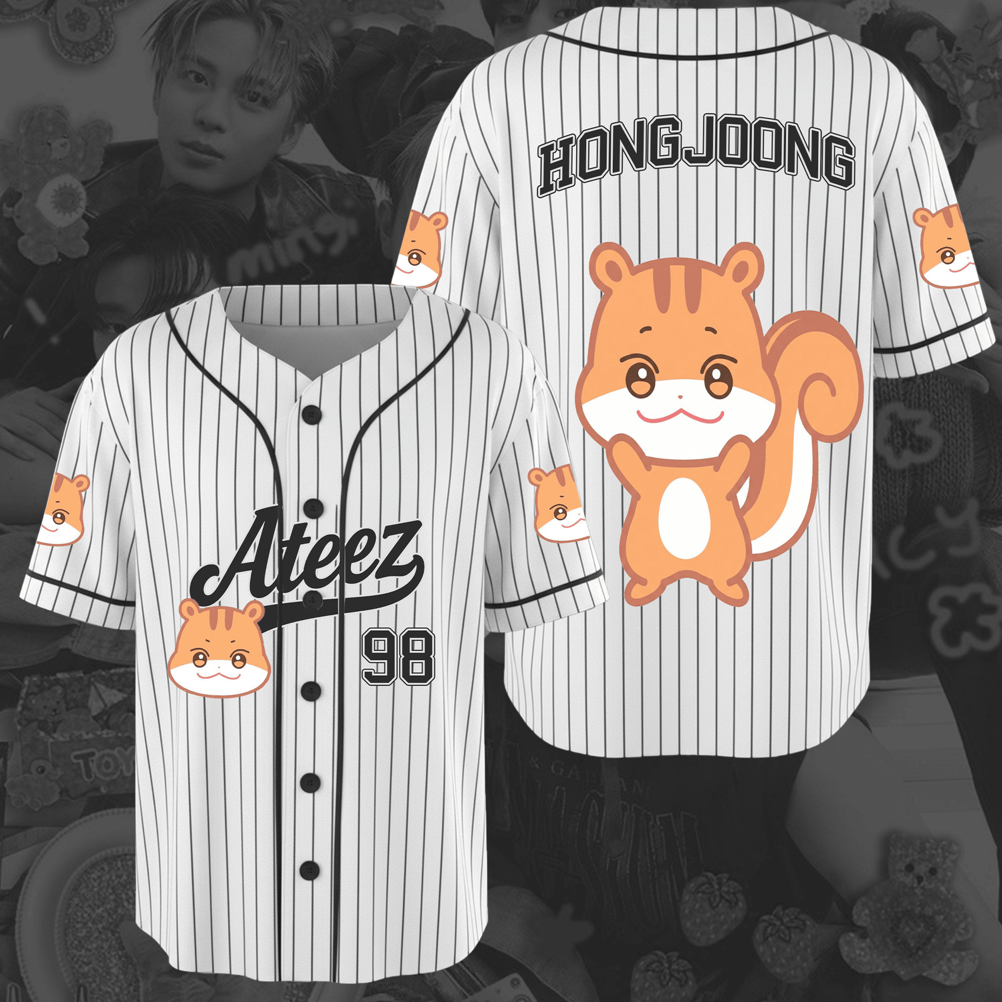 BTS Merch 2026 Arirang Baseball Jersey Cute Ateez Aniteez Characters Jersey Gift For Lovers