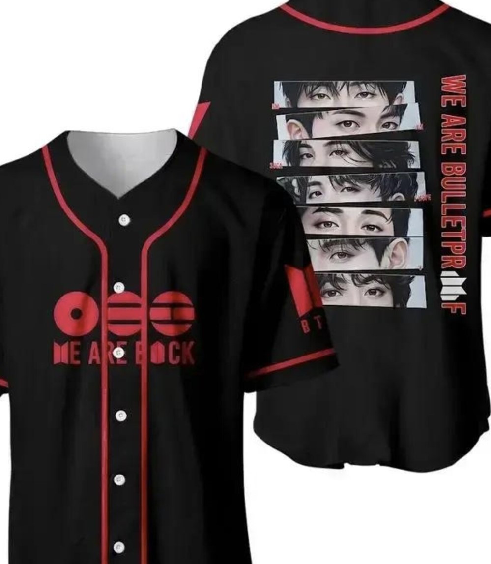 BTS Merch 2026 Arirang Baseball Jersey K-Pop Inspired Black Jersey BTS We Are Back Shirt