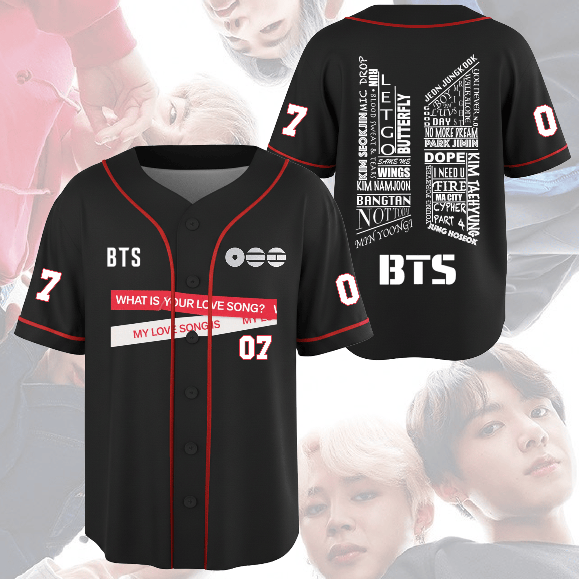 BTS Merch 2026 Arirang Jersey BTS What IS Your Love Songs Arirang World Tour Baseball Jersey