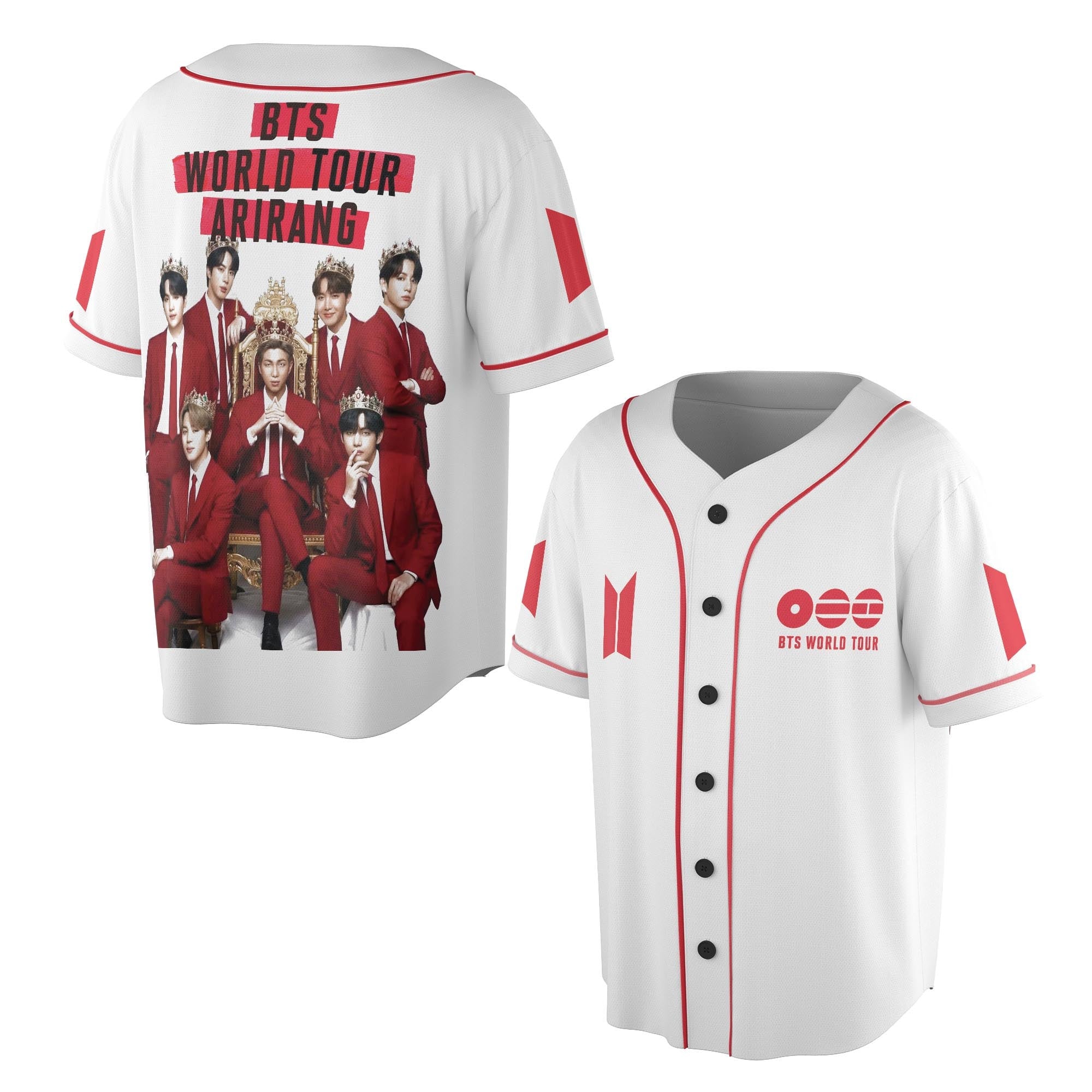 BTS Merch 2026 Arirang Jersey BTS World Tour Arirang Mesh Baseball Jersey K-Pop Fan Apparel