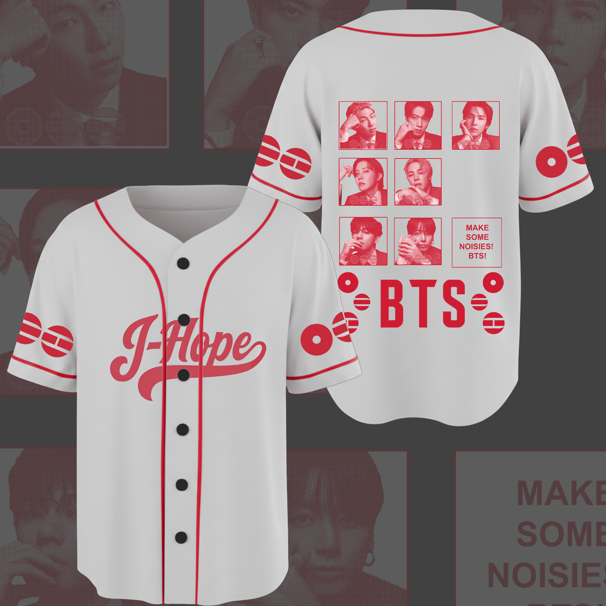 BTS Merch 2026 Arirang Jersey BTS World Tour Tour Make Some Noise Baseball Jersey For Fans