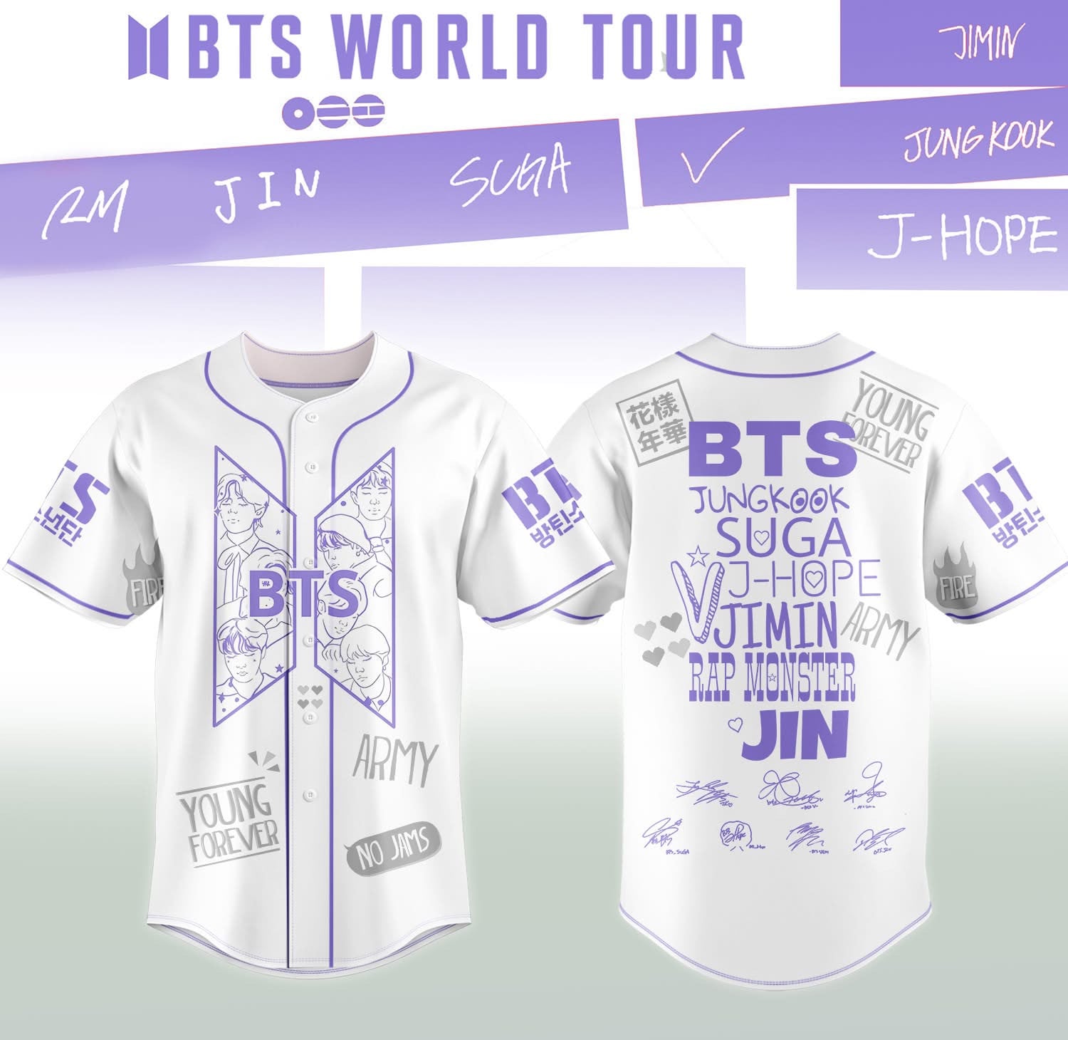 BTS Merch 2026 BTS Comeback Album And World Tour Baseball Jersey Arirang Merch Fan Gifts