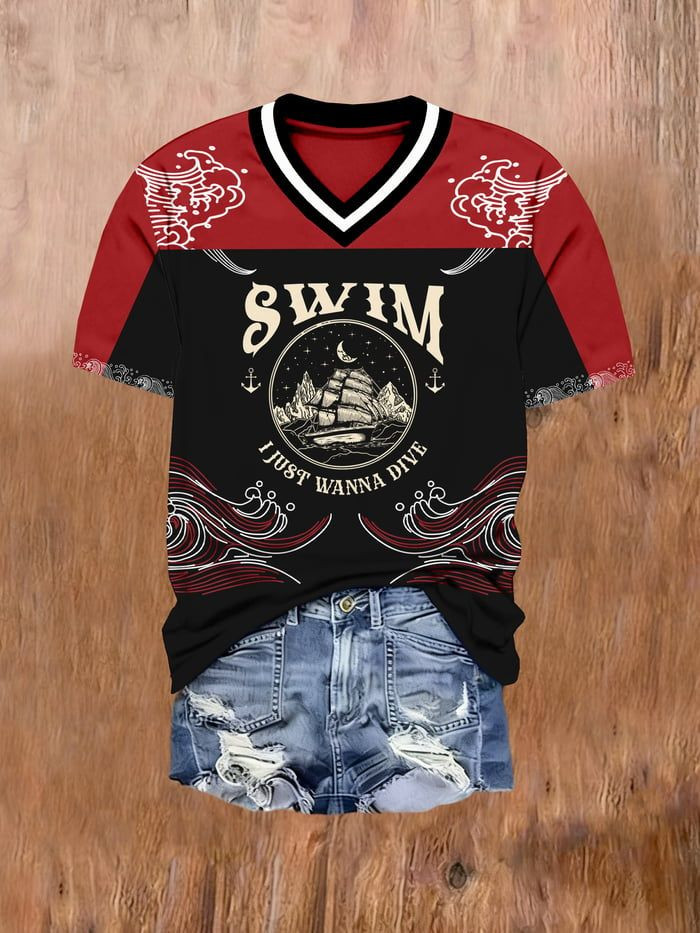 BTS Merch V-Neck Jersey I Just Wanna Dive Clothes Best Gift BTS Fans