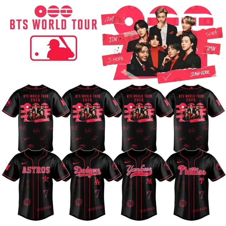 BTS World Tour 2026 Baseball All Team Celebrate Baseball Jersey BTS Army Concert Clothing