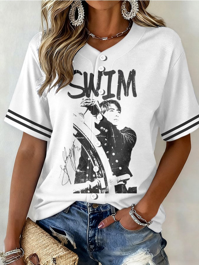 BTS World Tour 2026 Baseball Jersey Keep Swimming BTS Clothes Gift For K-Pop Lovers
