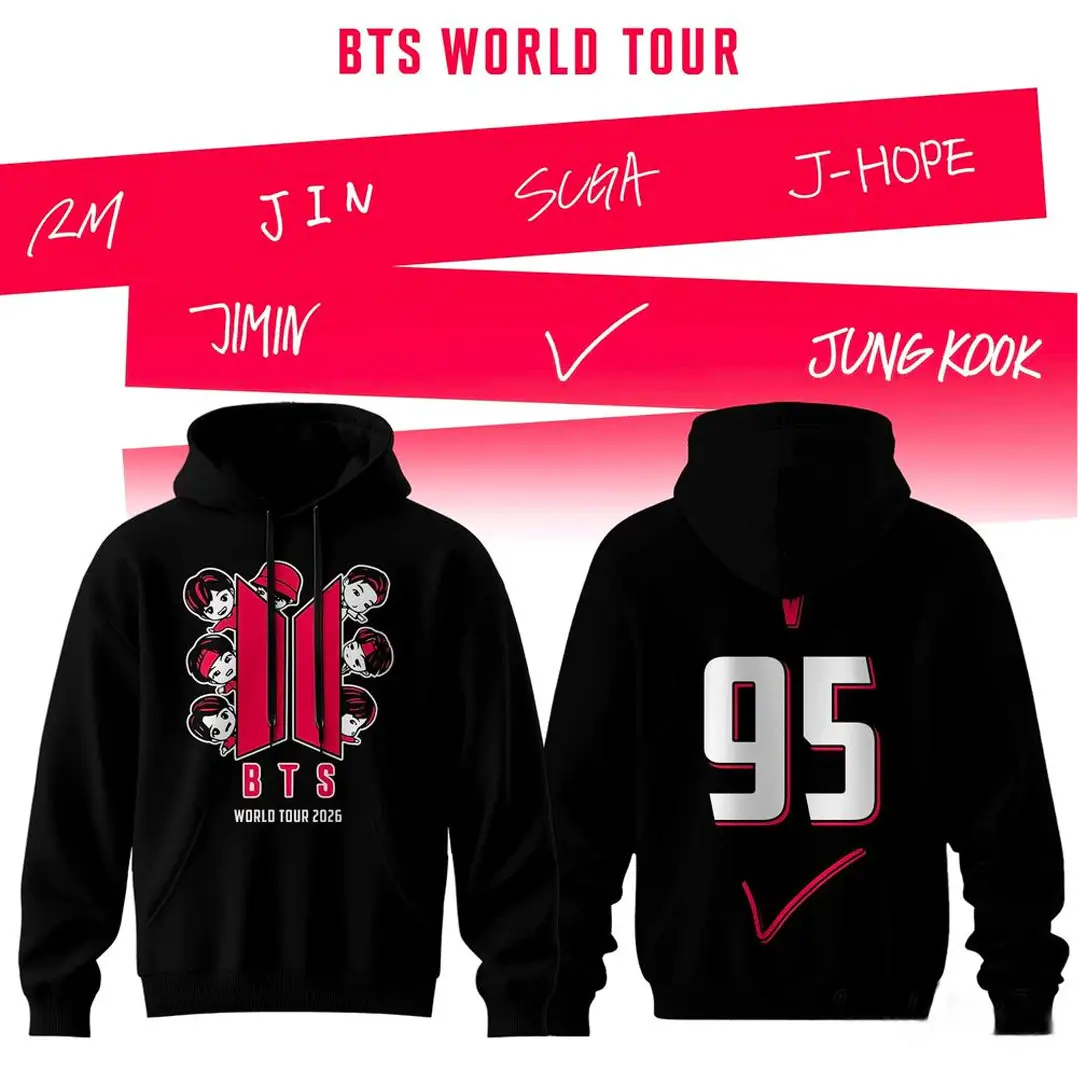 BTS World Tour 2026 Hoodie 95 V Bangtan Boys Hoodie Arirang Tour Merch Gift Ideas