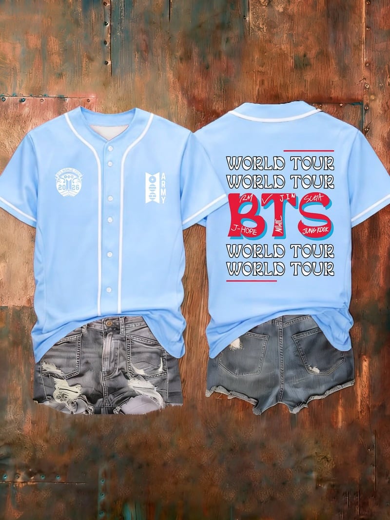 BTS World Tour 2026 Merch Arirang OT7 Baseball Jersey Kpop Apparel Gifts For Fans