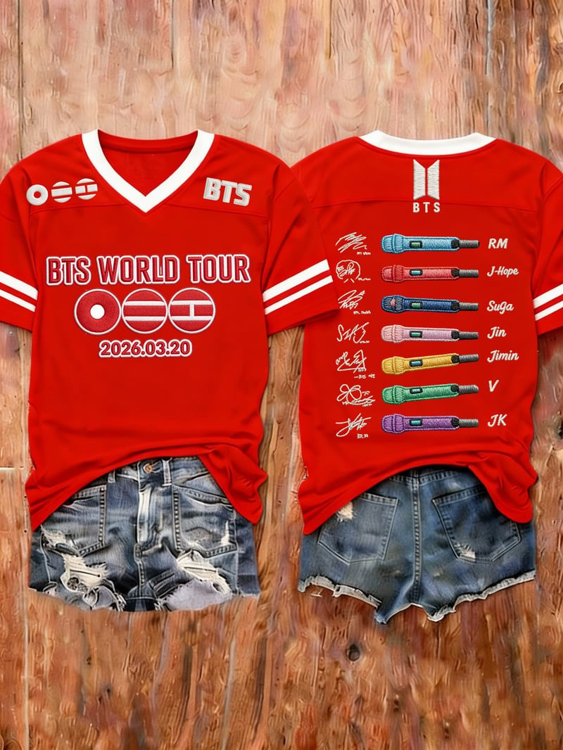 BTS World Tour 2026 Merch BTS Is Back Tour Dates Jersey Best Gifts For Music Lovers BTS World Tour 2026 Merch BTS Is Back Tour Dates Jersey Best Gifts For Music Lovers - Image 1