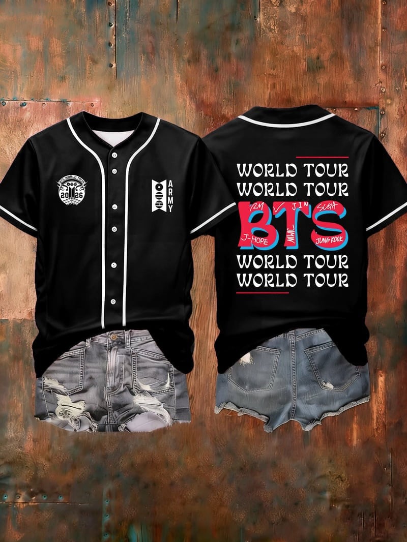 BTS World Tour 2026 Merch BTS World Tour Baseball Jersey Kpop Lovers Gifts For Women