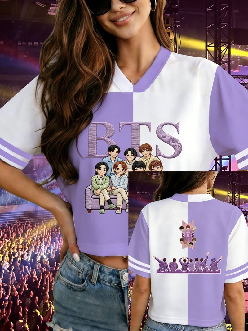 BTS World Tour 2026 Merch Kpop Band Jersey Crop Top Arirang Tour Apparel Gifts For Women