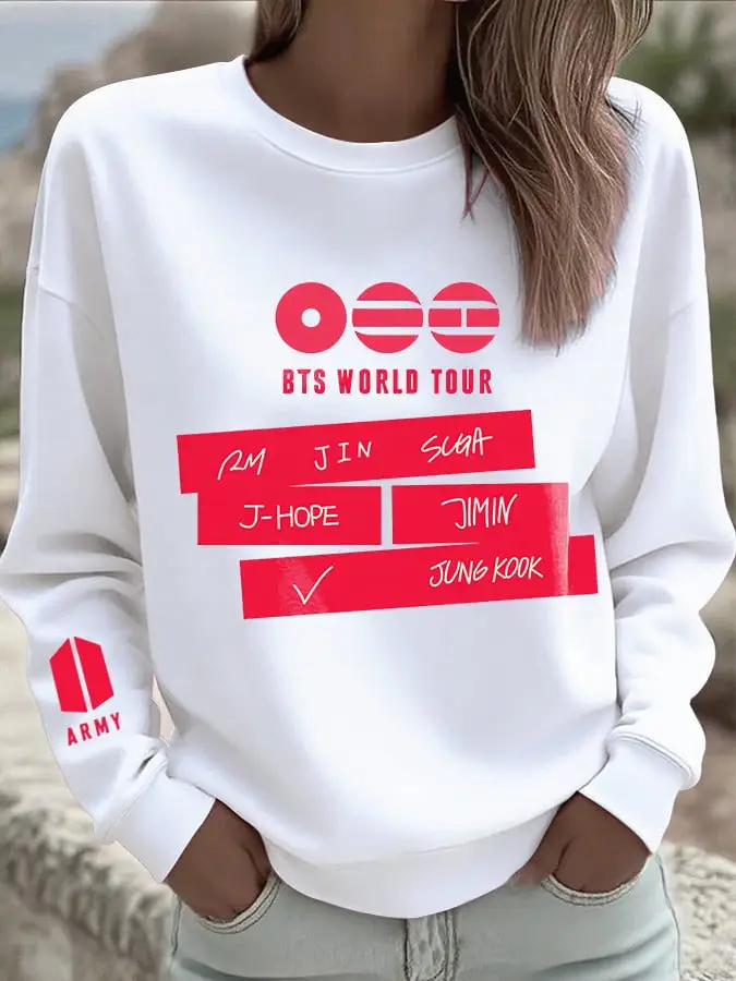 BTS World Tour 2026 Merch Sweatshirt BTS Signature Graphic BTS Arirang Tour Apparel