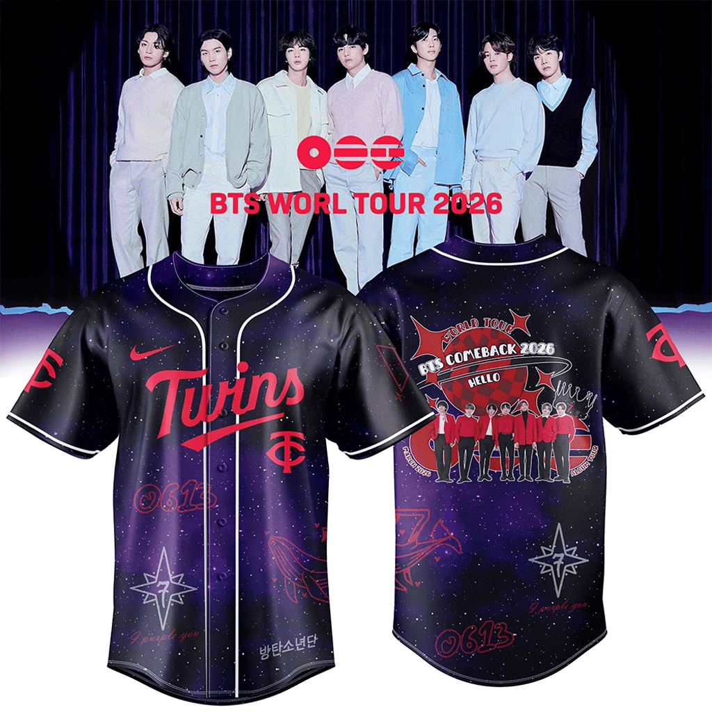 BTS World Tour 2026 Minnesota Twins North Star Jersey BTS Merch Gifts For Fans