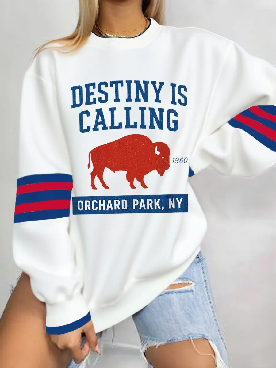 Buffalo Bills Football Sweatshirt Destiny Is Calling 1960 Orchard Park NY Gift For Fans
