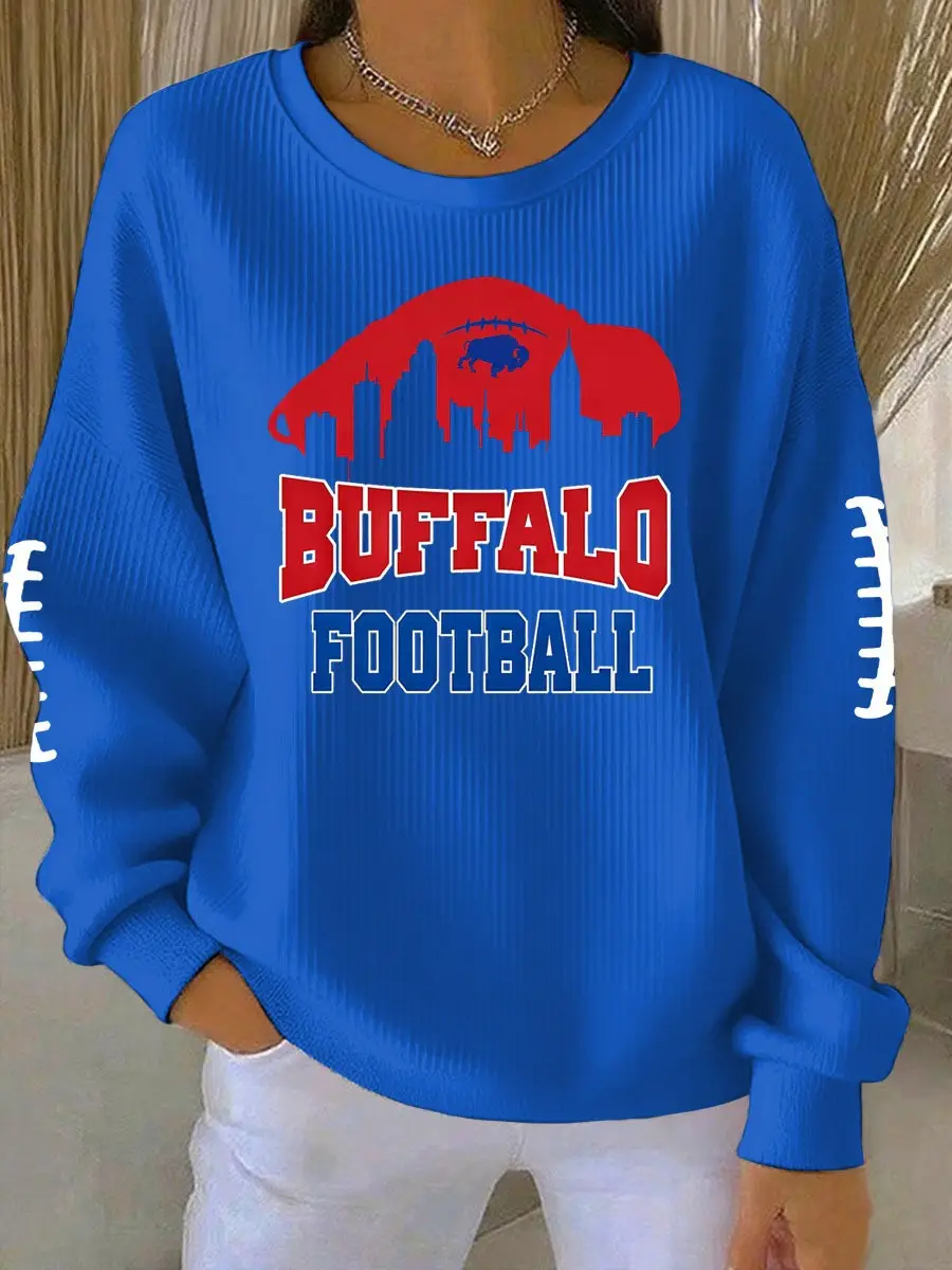 Buffalo Bills Football Sweatshirt Let's Go Buffalo Team Merch For Football Supporters