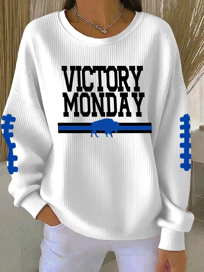 Buffalo Bills Merch Victory Monday Sweatshirt Game Day Football Apparel Football Gift Ideas Buffalo Bills Merch Victory Monday Sweatshirt Game Day Football Apparel Football Gift Ideas - Image 1