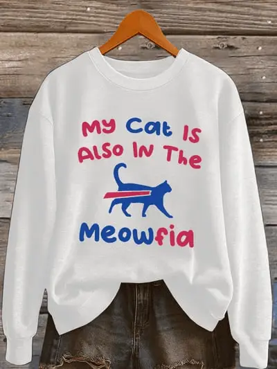 Buffalo Football Merch Cat Bills Sweatshirt BUF Apparel Gift for Football Lovers