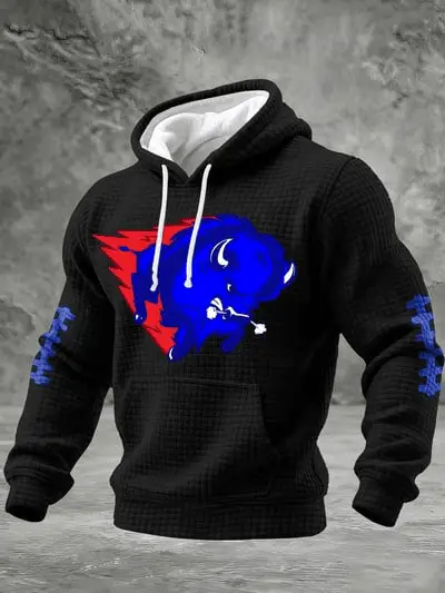 Buffalo Football Merch Mafia Bills Waffle Hoodie Team Buffalo Gift for Fans