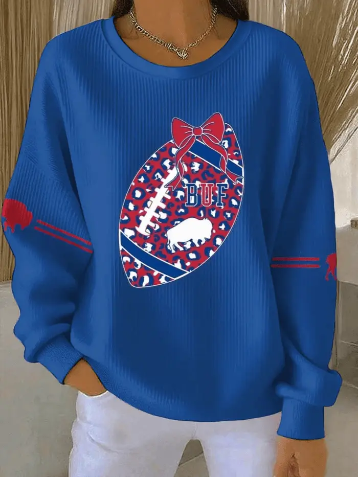 Buffalo Football Merch Women's Team Bills Sweatshirt Bills Mafia Apparel Buffalo Football Merch Women's Team Bills Sweatshirt Bills Mafia Apparel - Image 1