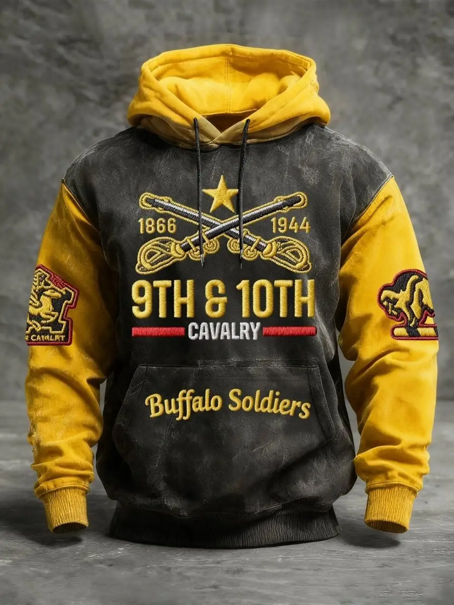 Buffalo Soldiers Hoodie 9th And 10th Cavalry African American Military Apparel Gifts For Men Buffalo Soldiers Hoodie 9th And 10th Cavalry African American Military Apparel Gifts For Men - Image 1