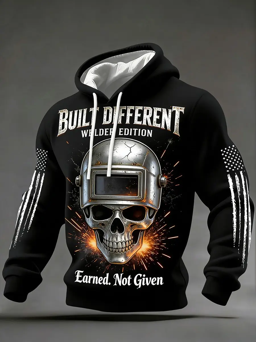 Built Different Welder Edition Hoodie Mens Earned Not Given Hooded Sweatshirt Gift For Welder Built Different Welder Edition Hoodie Mens Earned Not Given Hooded Sweatshirt Gift For Welder - Image 1