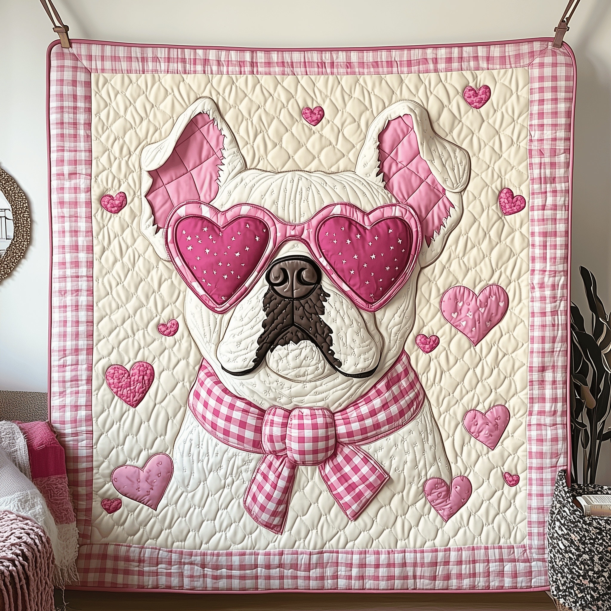 Bulldog Love Snuggle Quilted Blanket Bedroom Decor Ideas Best Valentines Gifts For Her