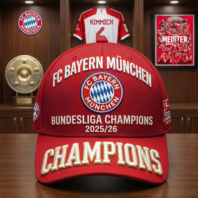 Bundesliga Champion 2026 Dad Hat FC Bayern Munchen Ball Cap Gift For Men