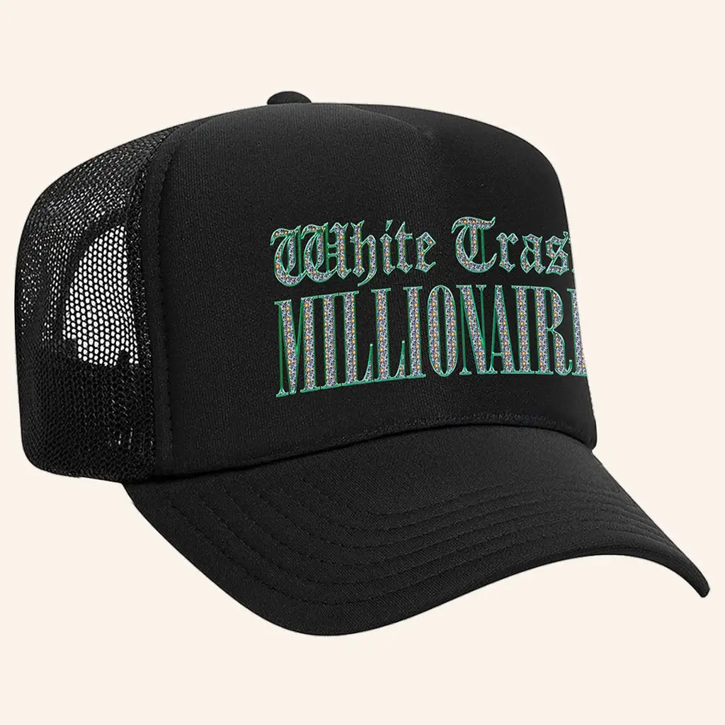 Bunnie XO Merch White Trash Millionaire Trucker Hat Christmas Presents For Boyfriend - Wear&Decor